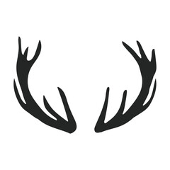 Elk horn vector icon. Black vector icon isolated on white background elk horn.