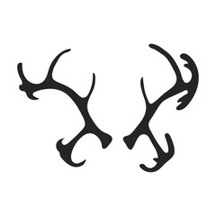 Elk horn vector icon. Black vector icon isolated on white background elk horn.