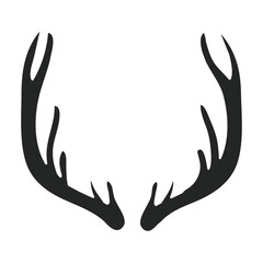 Elk horn vector icon. Black vector icon isolated on white background elk horn.