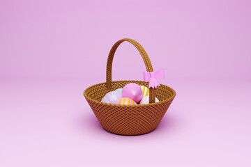 Fototapeta na wymiar Easter cute illustration. 3d rendering
