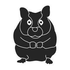 Rat vector icon.Black vector icon isolated on white background rat.