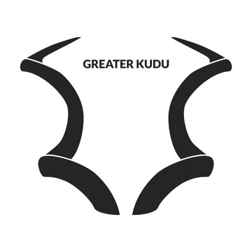 Horn of greater kudu vector icon.Black vector icon isolated on white background horn of greater kudu.