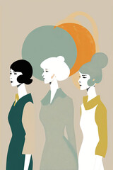 ai generated illustration of Women portraits