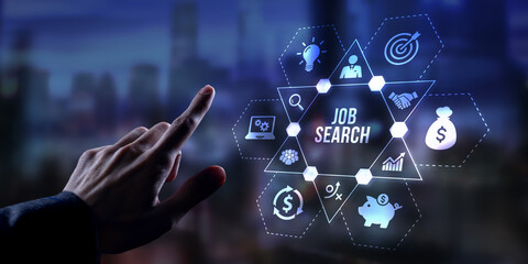 Internet, business, Technology and network concept.Job Search human resources recruitment career....