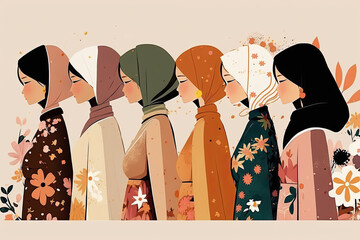 ai generated illustration of Women portraits