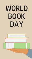 World book day. World reading day. Read books lovers. Concept reading, library. Education vector illustration. 23 april. 