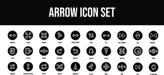 Thin line icons Perfect pixel arrow Glyph icon set
