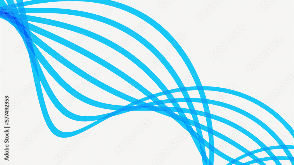 Poster abstract line of curved stripes moves in space. design. curved lines in moving stream on white backg