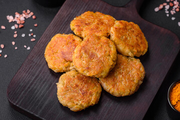 Delicious hearty vegetarian or vegan dish in the form of cutlets or patties