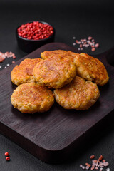 Delicious hearty vegetarian or vegan dish in the form of cutlets or patties