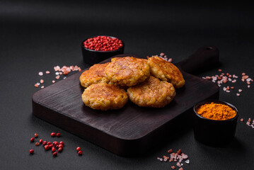 Delicious hearty vegetarian or vegan dish in the form of cutlets or patties