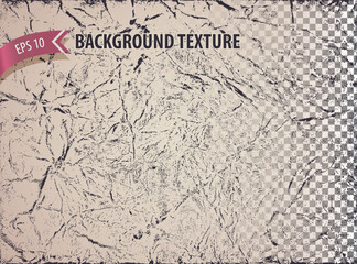 Isolated rough overlay grunge texture with rumpled effect. Abstract background to imitate wrinkled surface. Vector backdrop.