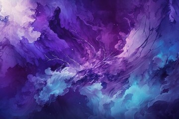 a painting of a blue sky with a purple and blue sky. Empty space. Background. Generative AI - obrazy, fototapety, plakaty