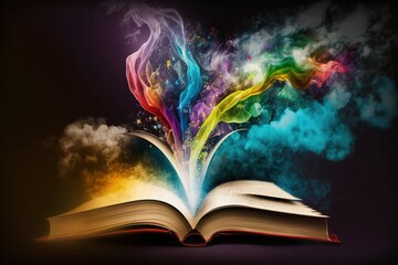 magic book with magic light