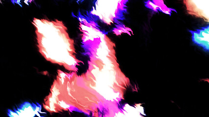 Obraz na płótnie Canvas Colorful energy ripples with fluid movements. Motion. Colorful ripples of plasma fluid on black background. Dark liquid with plasma colorful highlights and ripples