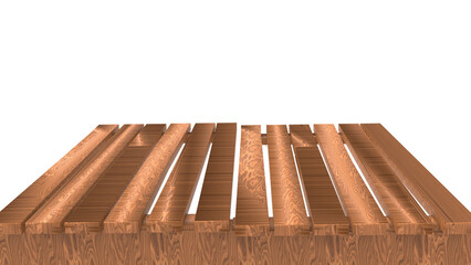 wooden table isolated on white