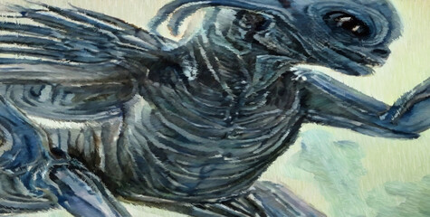 Alien. Digital painting. Concept art. 2d illustration.