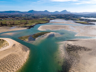 Aerial view of Ballyness Bay and Magheraroarty in County Donegal - Ireland © Lukassek