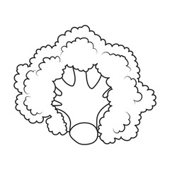 Broccoli vector icon. Outline vector icon isolated on white background broccoli.