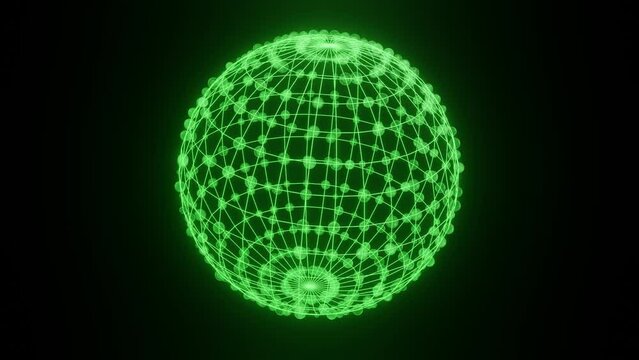 rotating sphere luminous 3D render