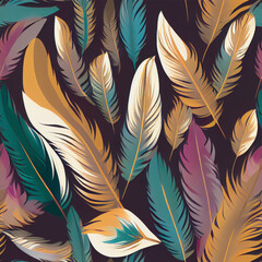 Obraz premium seamless pattern with feathers