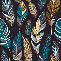 seamless pattern with feathers