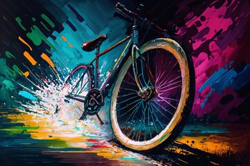 Rower abstrakcyjny kolorowy akrylowy Generative AI
 - obrazy, fototapety, plakaty