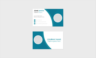 Set of modern business card  templates. Personal visiting card with company logo. Vector illustration. Stationery design