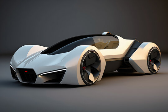 Sleek and stylish electric concept car with advanced autonomous driving features and eco-friendly propulsion, generative ai