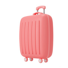 Cute cartoon style colorful pastel suitcase with transparent background 3d render illustration