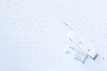 Covid test kit on white background,covid-19 positive and negative test result. antigen (ATK) test...