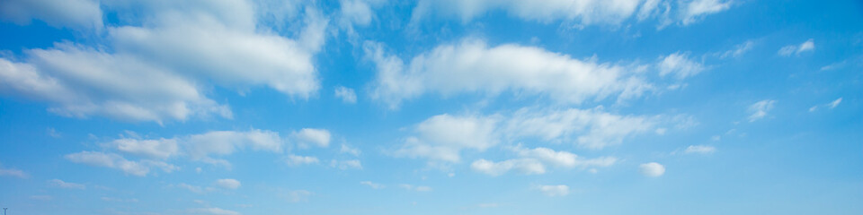 Naklejka na ściany i meble Clouds and sky,blue sky background with tiny clouds. panorama