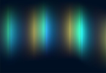 gradient blue background with green, blue, orange and brown vertical light beams