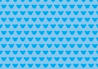 dark blue bear pattern in light blue background