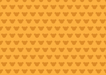 brown bear pattern on orange background