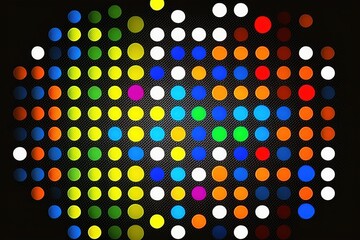 Magic transformation. Light multicolor circles , on a black background generative AI - obrazy, fototapety, plakaty