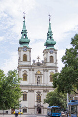 Beautiful view of St. Anne's Church in Budapest, Hungary
