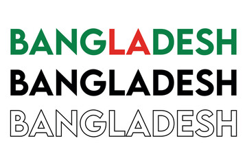 Bangladesh Text Design, Bangladesh flag
