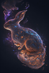 star and smoke nebula galaxies rabbit, Generative AI