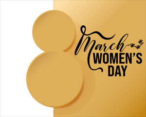 Happy international women's day illustration vector. gold style