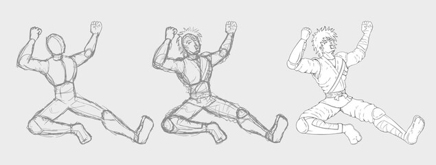 Sketch body man draw