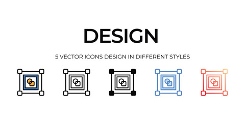 design Icon Design in Five style with Editable Stroke. Line, Solid, Flat Line, Duo Tone Color, and Color Gradient Line. Suitable for Web Page, Mobile App, UI, UX and GUI design.