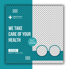 A poster for a Medical healthcare service social media post template
