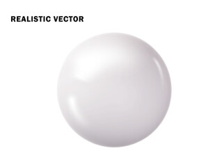 Pastel white ball realistic. Glossy 3d sphere ball isolated. Geometric figure of round sphere. Png
