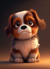 cute dog, dog, cute , generated by ai