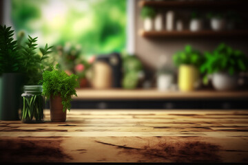 green plants on kitchen table