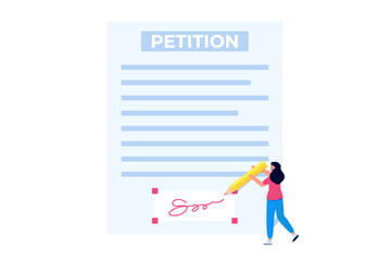 An appeal document or form. Petition online concept. Vector illustration