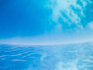 abstract underwater background of clear blue tropical sea