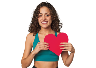 Heart full of health! This radiant athlete embraces a positive and mindful approach to wellness, both physical and emotional.
