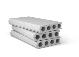 Concrete panels on a white background. 3d illustration